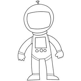 Astronaut black and white clipart
