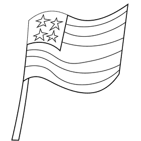 Astronaut flag black and white clipart
