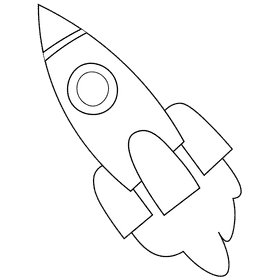 Astronaut rocket black and white clipart