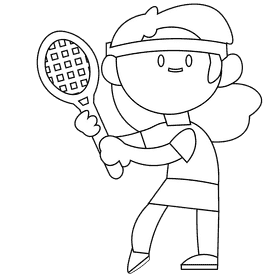 Badminton black and white clipart