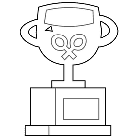 Badminton cup black and white clipart