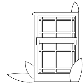 Badminton field black and white clipart