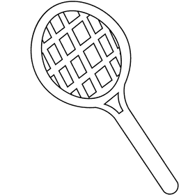 Badminton rocket black and white clipart