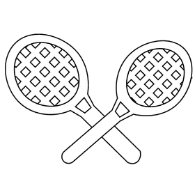 Badminton rockets black and white clipart