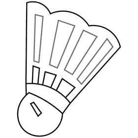 Badminton shuttlecock black and white clipart