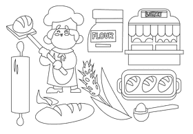 Baker black and white vector