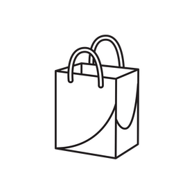 Shopping bag drawing black and white clipart