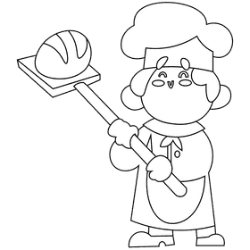 Baker black and white clipart