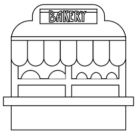 Baker bakery black and white clipart