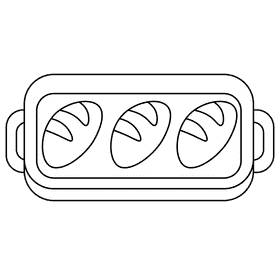 Baker plate black and white clipart