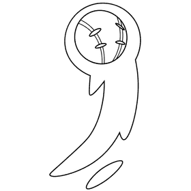 Baseball ball black and white clipart