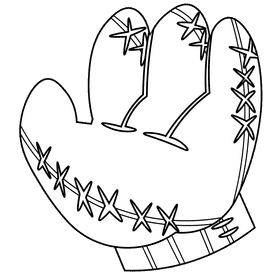 Baseball glove black and white clipart