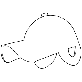 Baseball hat black and white clipart