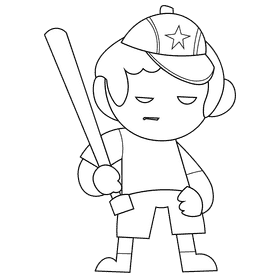 Baseball player black and white clipart