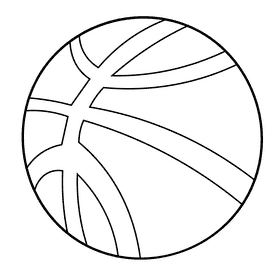 Basketball ball black and white clipart