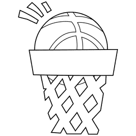 Basketball black and white clipart