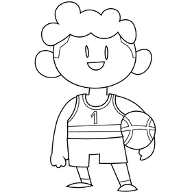 Basketball player black and white clipart