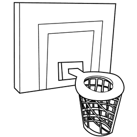 Basketball ring black and white clipart
