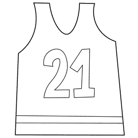Basketball undershirt black and white clipart