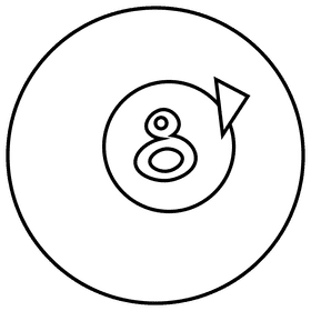 Snooker, billiard ball black and white clipart