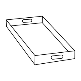 Black tray drawing black and white clipart
