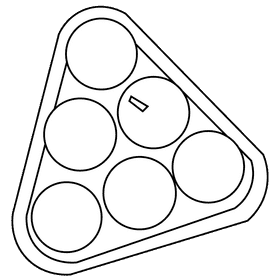 Snooker, billiard triangle black and white clipart