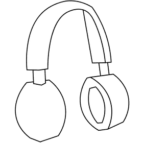 Blogger headphones black and white clipart