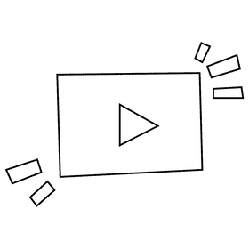 Blogger video black and white clipart