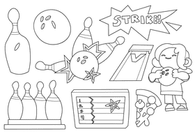 Bowling black and white vector