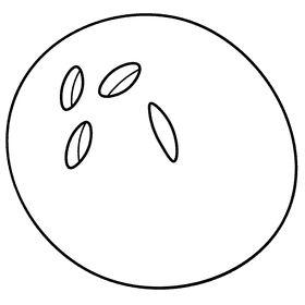 Bowling ball black and white clipart