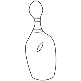 Bowling pin black and white clipart