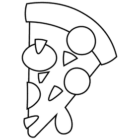 Bowling pizza black and white clipart
