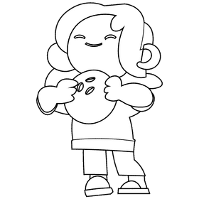 Bowling player black and white clipart