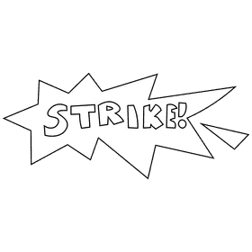 Bowling strike black and white clipart