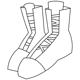 Boxer boot black and white clipart