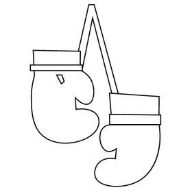 Boxer gloves black and white clipart