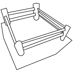 Boxer ring black and white clipart