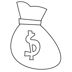 Businessman bag black and white clipart