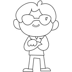 Businessman black and white clipart