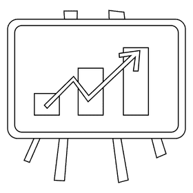 Businessman graph black and white clipart