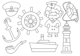 Captain black and white vector