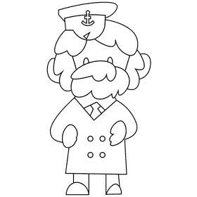 Captain black and white clipart