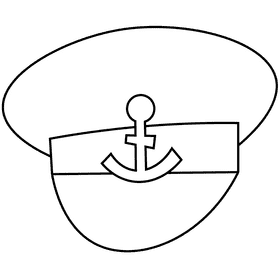 Captain hat black and white clipart