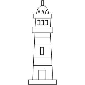 Captain lighthouse black and white clipart