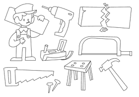 Carpenter black and white vector