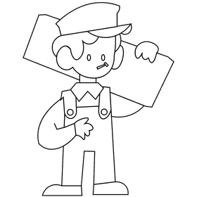 Carpenter black and white clipart