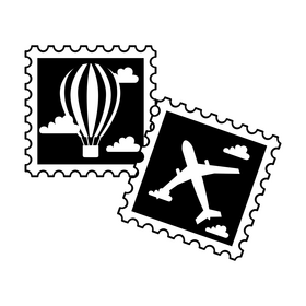 Postage stamps black and white clipart