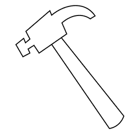 Carpenter hammer black and white clipart