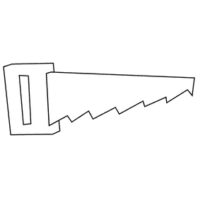 Carpenter saw black and white clipart