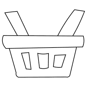 Cashier basket black and white clipart
